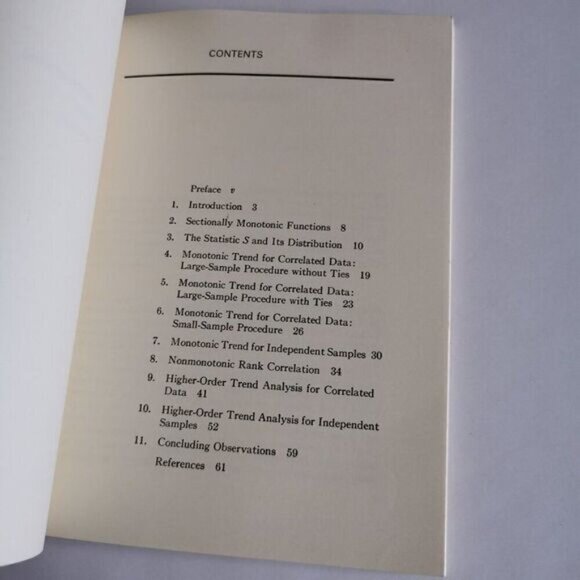 1965 Nonparametric Trend Analysis A Practical Guide for Research Workers Book - Picture 8 of 8